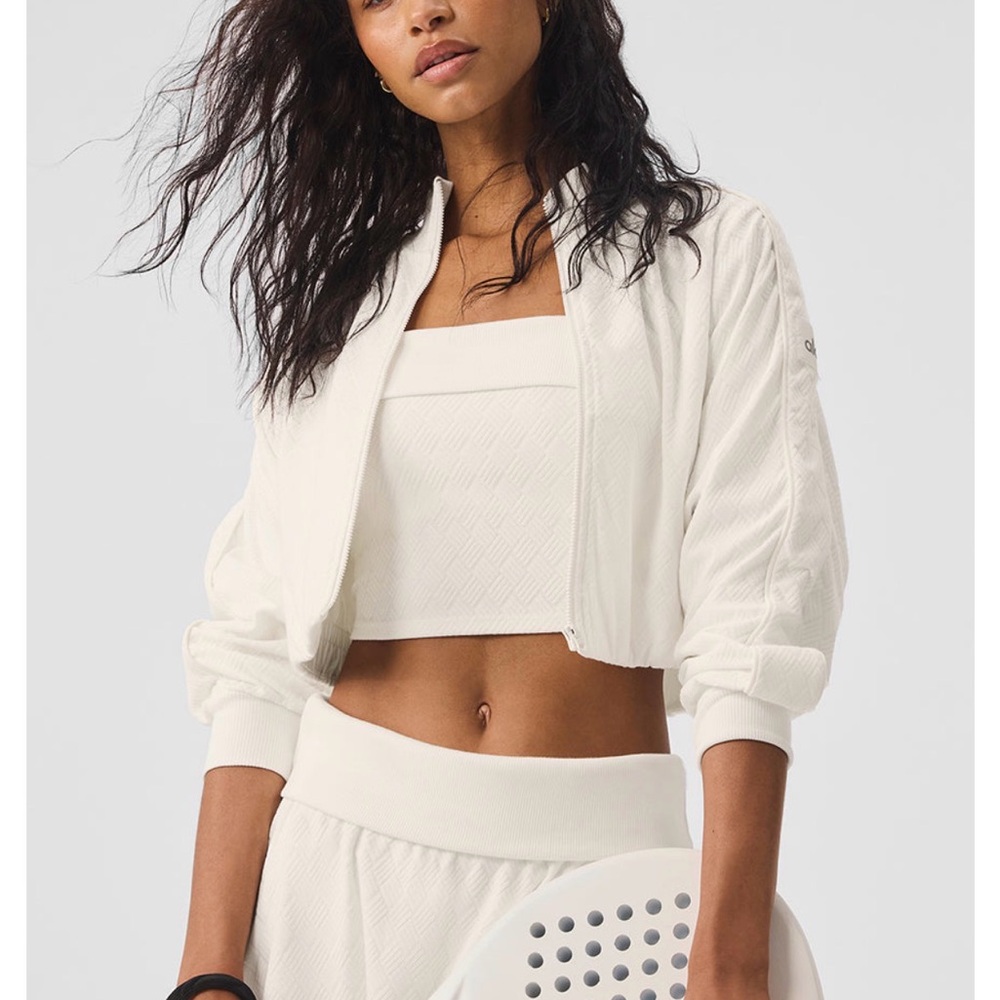 NWOT ALO Cropped Doubles Only Full Zipped Jacket